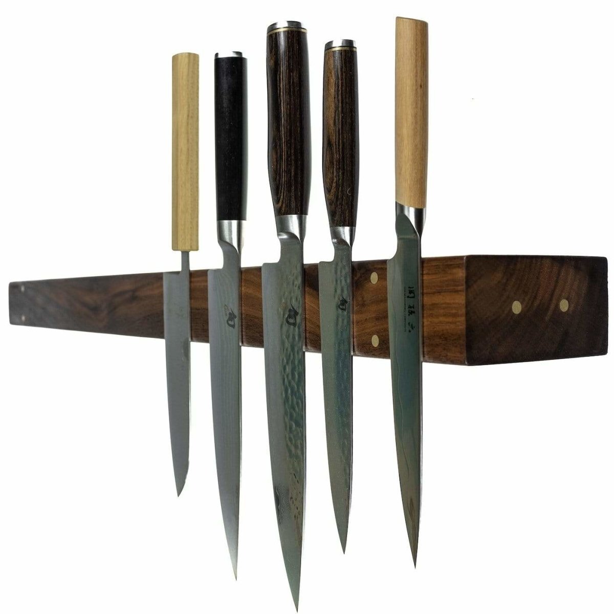 Rune - Jakobsen Woodworks 'Raw 4Knives' hylde med knivmagnet 40cm_1