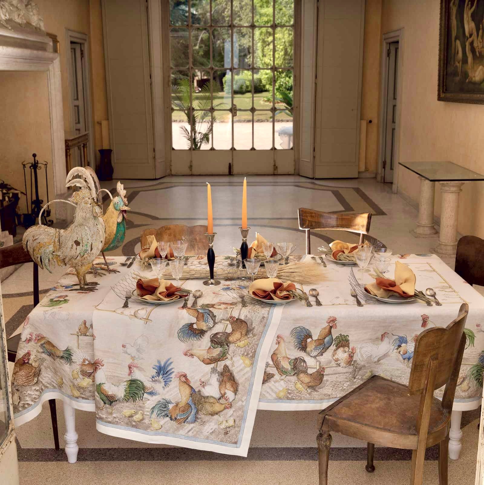 Tessitura Toscana Telerie 'Rooster' hørdug 160x230_3