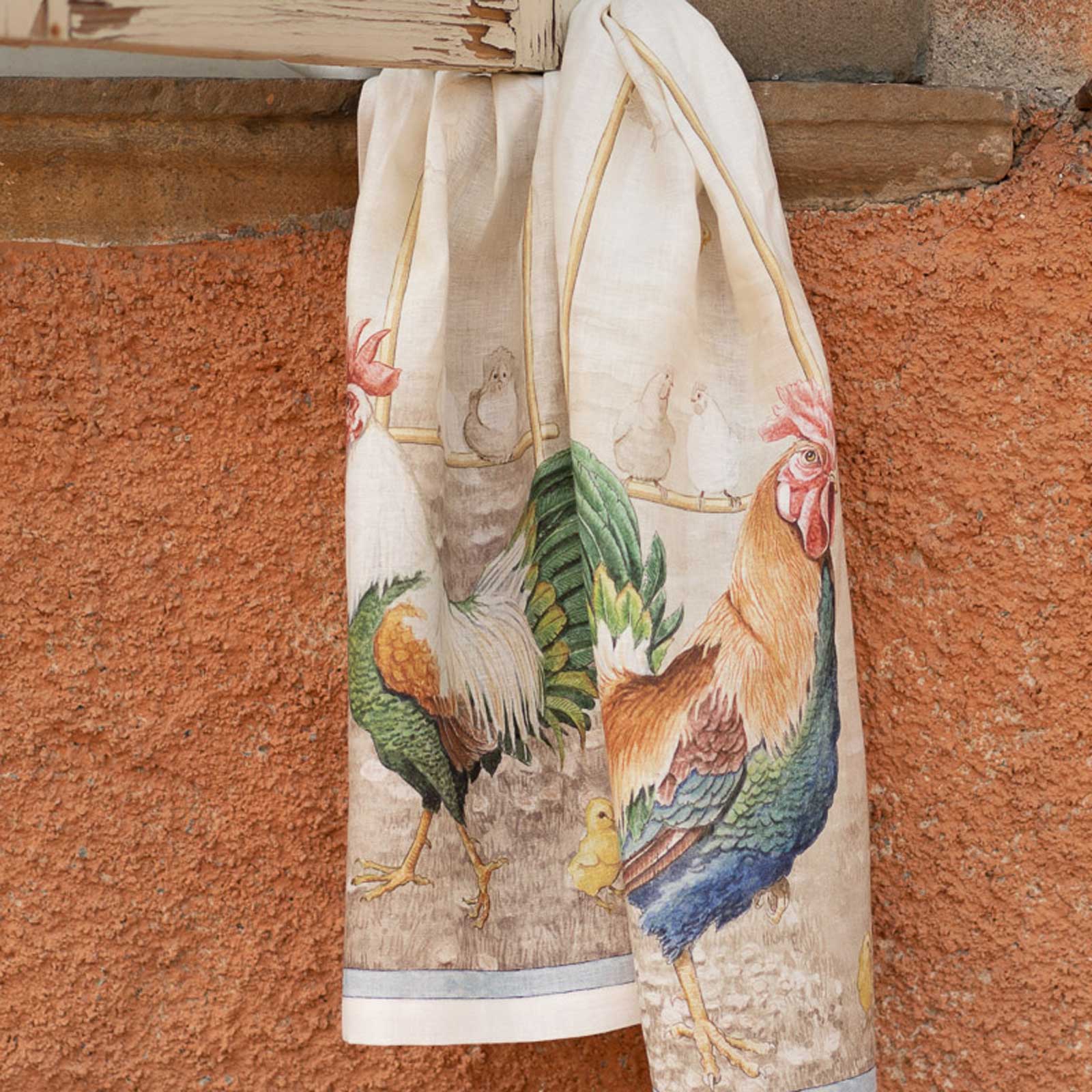 Tessitura Toscana Telerie 'Rooster marrone' hørviskestykke _3