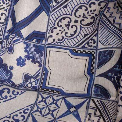 Tessitura Toscana Telerie 'Azulejos' hørsengetæppe 270x280_8