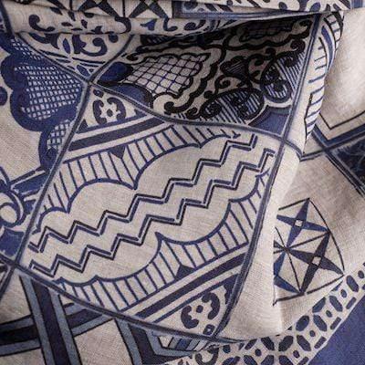 Tessitura Toscana Telerie 'Azulejos' hørsengetæppe 270x280_5