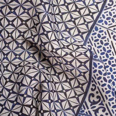 Tessitura Toscana Telerie 'Azulejos' hørsengetæppe 270x280_4