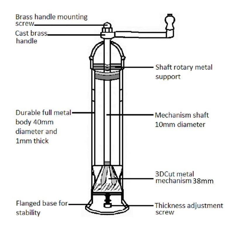 Alexander Mills 'Small Brass Mill' messing peberkværn 17 cm_4 by Rune-Jakobsen Design