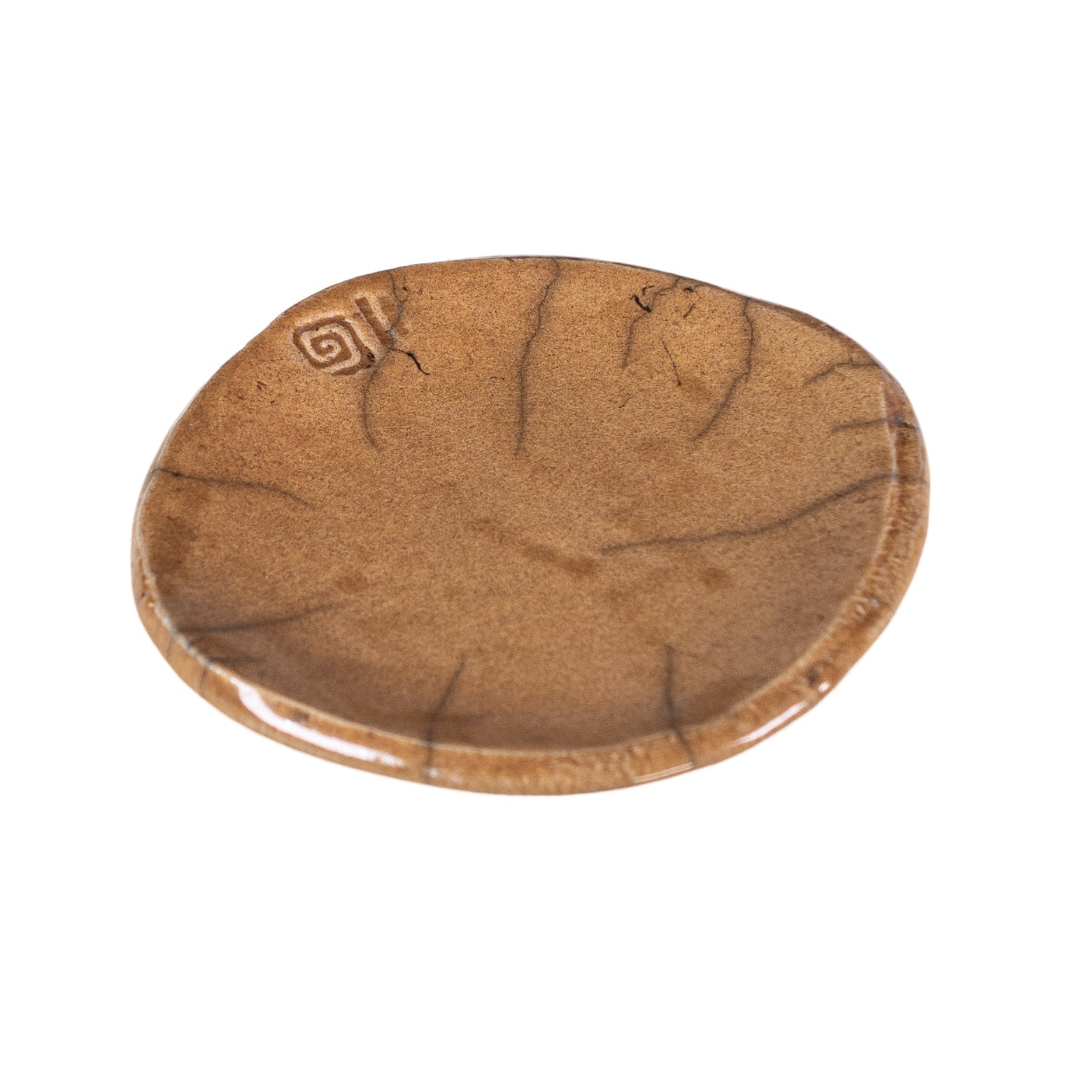 Dorte Visby 'Tallerken' raku 21cm honning _1