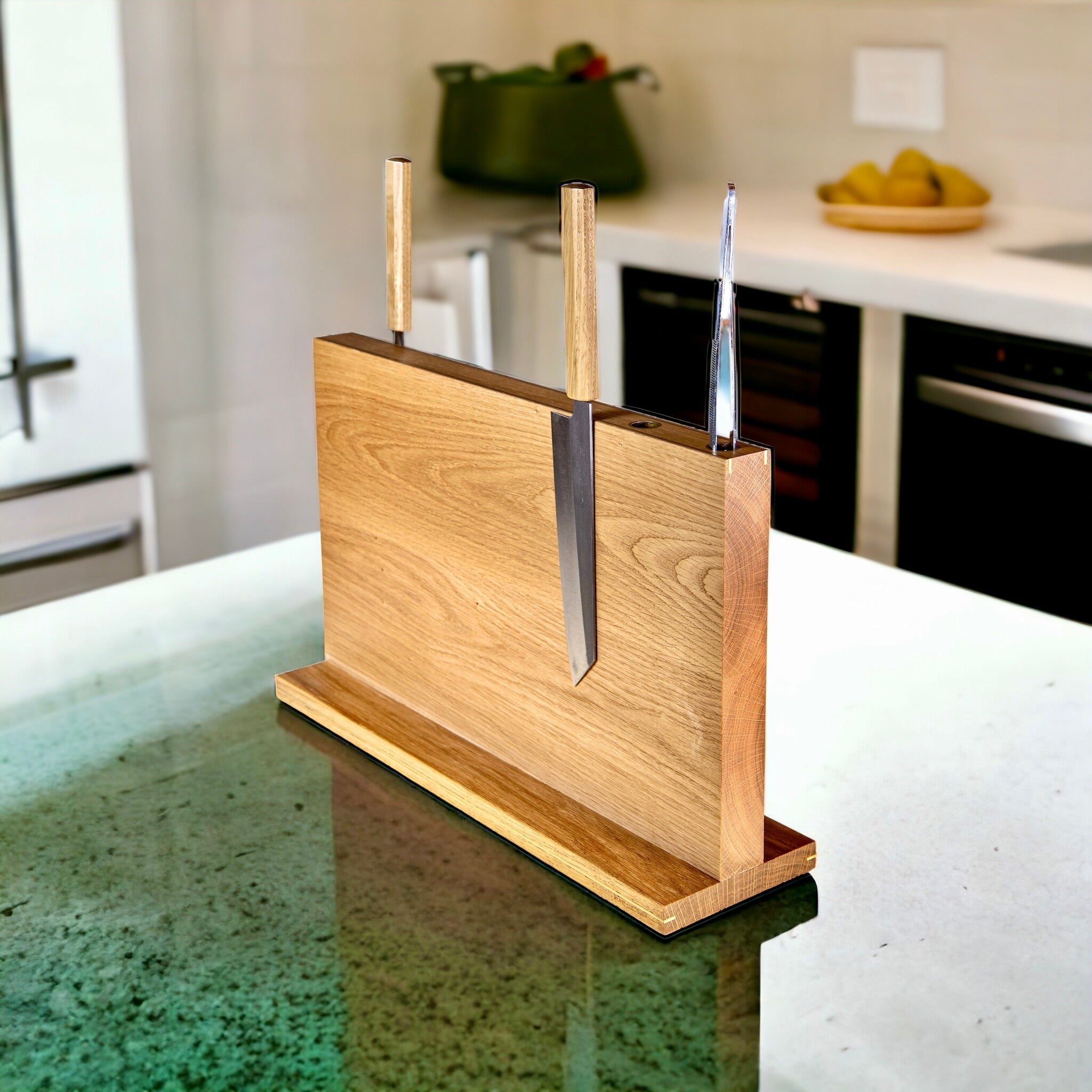 Rune - Jakobsen Woodworks 'The Beast' stor magnetisk knivblok med messingrør og messingdetaljer 40x30x4 cm_8