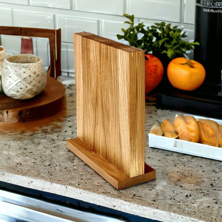 Rune - Jakobsen Woodworks 'The Monolith' magnetisk knivblok med messingdetaljer 30x30x4 cm_9