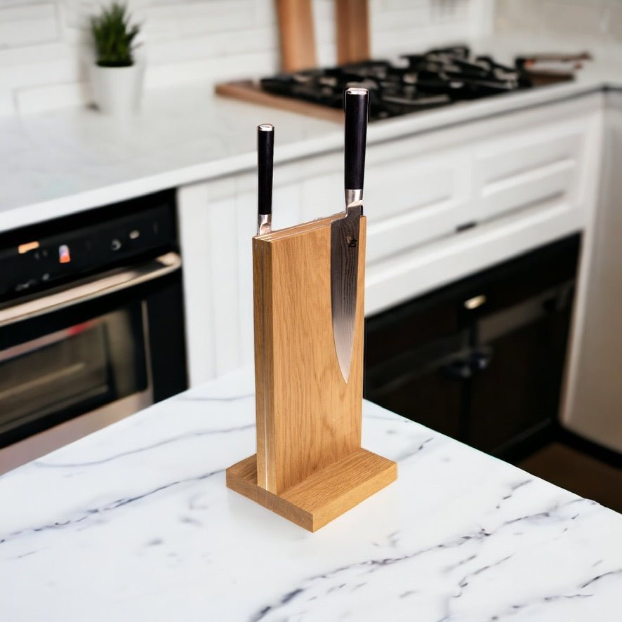 Rune - Jakobsen Woodworks 'The Monolith' magnetisk knivblok med messingdetaljer 15x30x4 cm_8