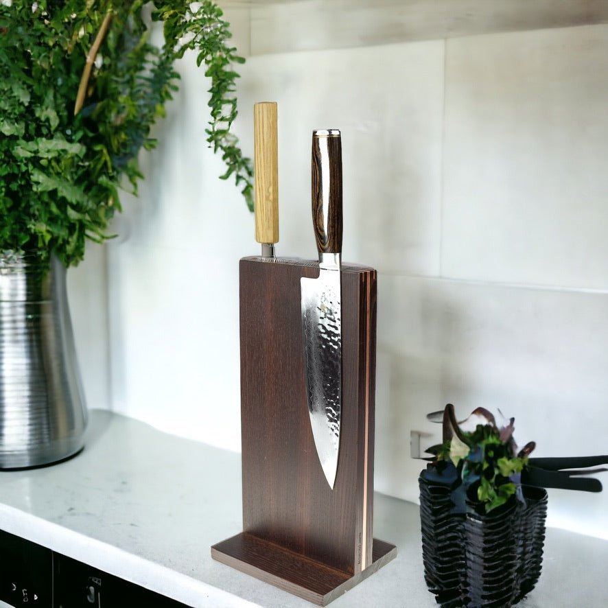 Rune - Jakobsen Woodworks 'The Monolith' magnetisk knivblok med messingdetaljer 15x30x4 cm_6