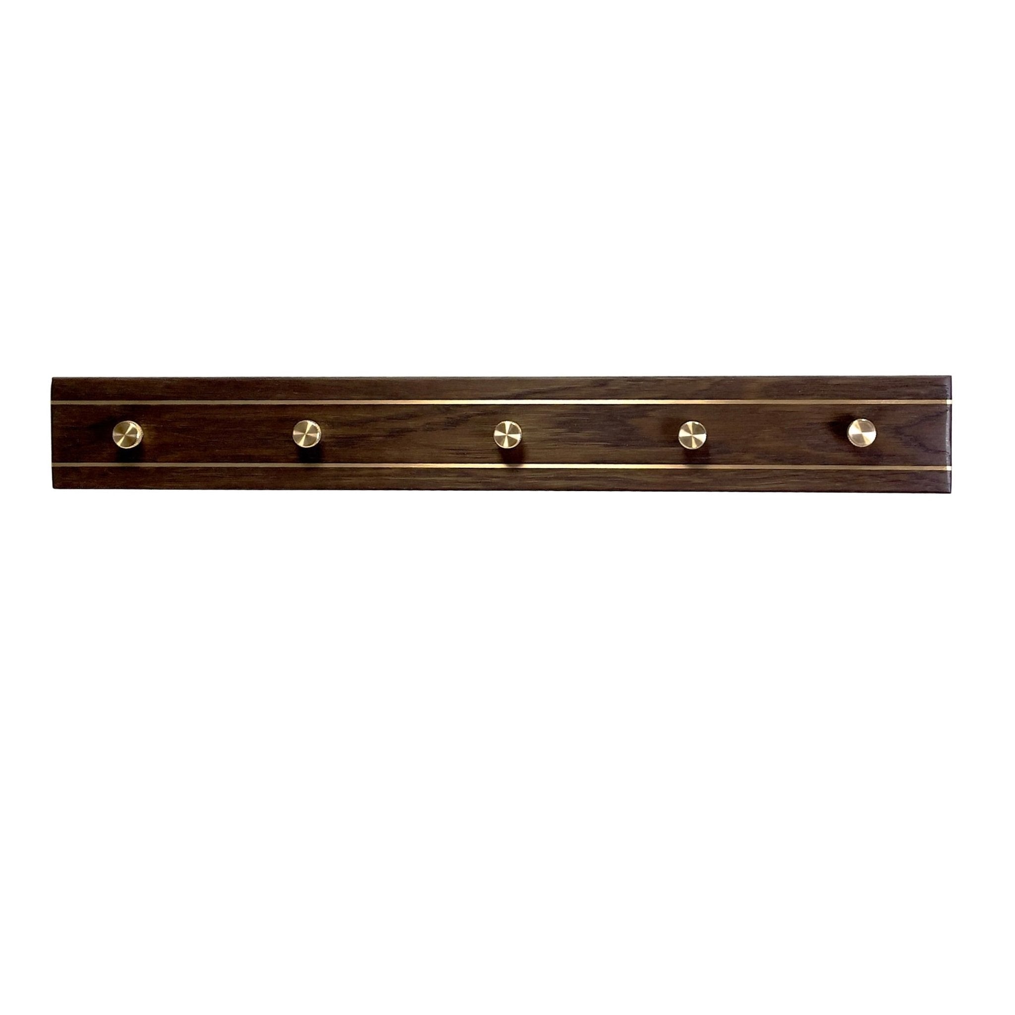 Rune - Jakobsen Woodworks 'Towel Buddy' smal knage med messingknopper 20 cm - 2 knopper_2