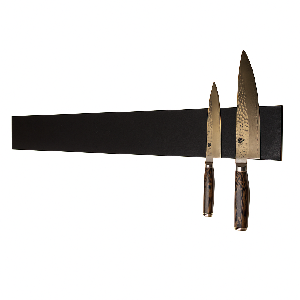 'Wide Leather protected' 10 cm breiter Messermagnet mit Lederfront
