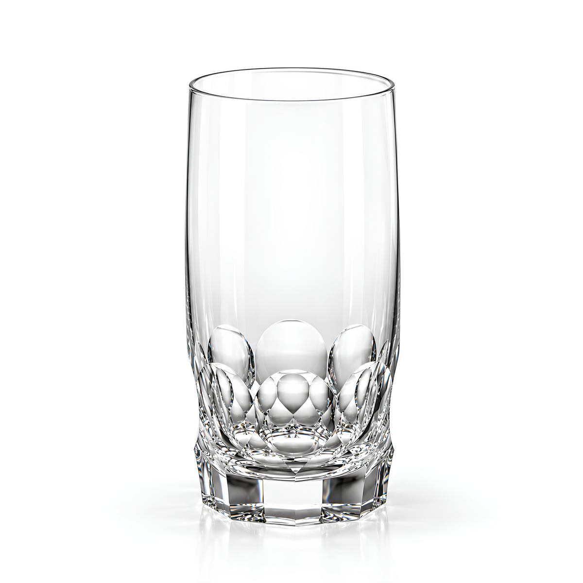 Highballglas aus Kristall, 300 ml – leicht abgerundet mit markanten, ruhigen Schnitten, Kagami Crystal