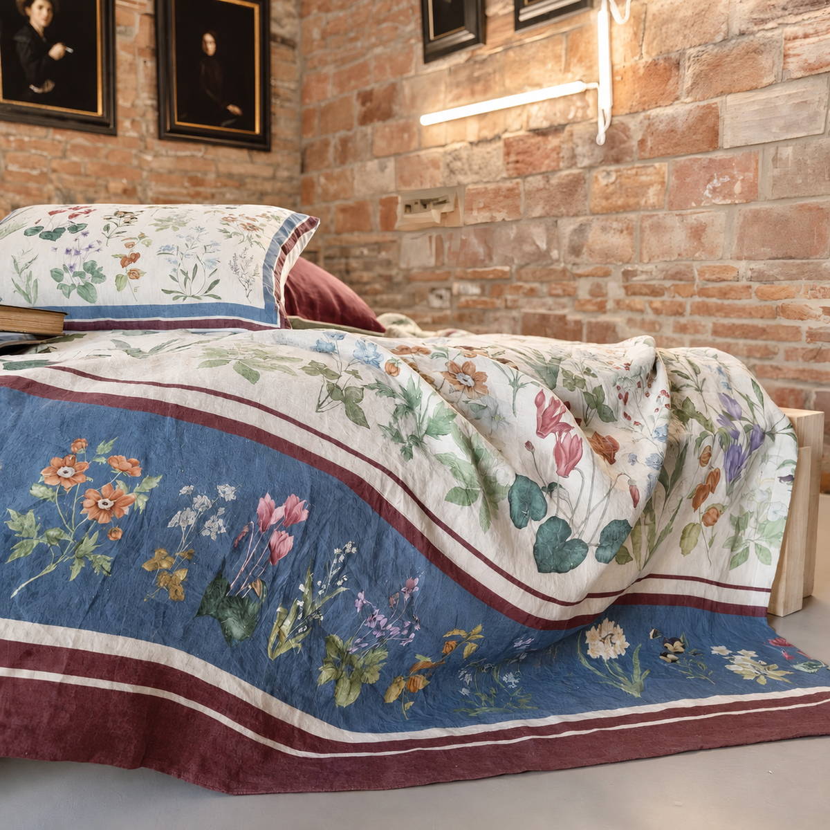 Pernilla Tagesdecke aus Leinen, 270 x 280 cm – über das Bett gelegt