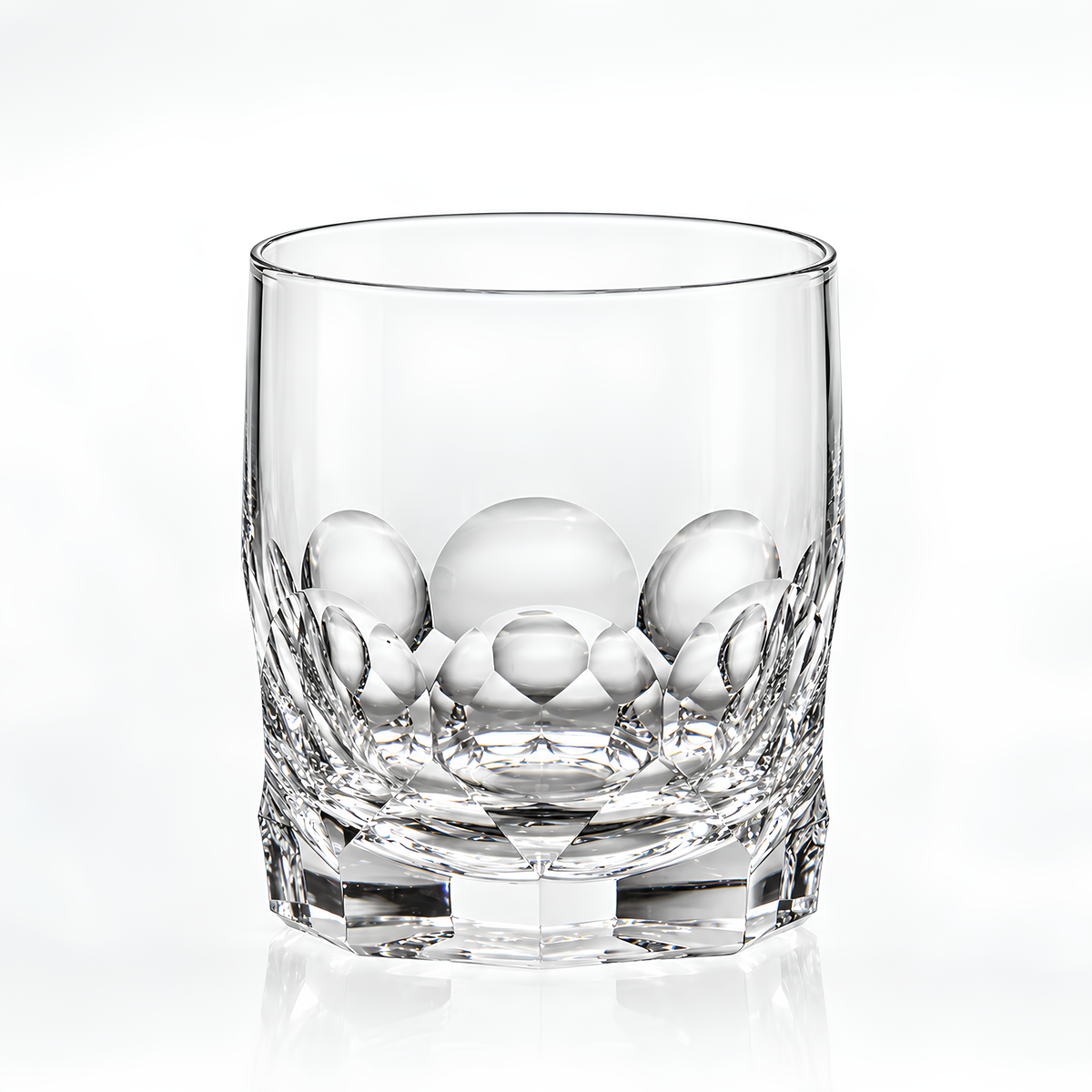 Whiskyglas aus Kristall, 250 ml – Modell F, kleines Format mit markanten, ruhigen Schnitten, Kagami Crystal