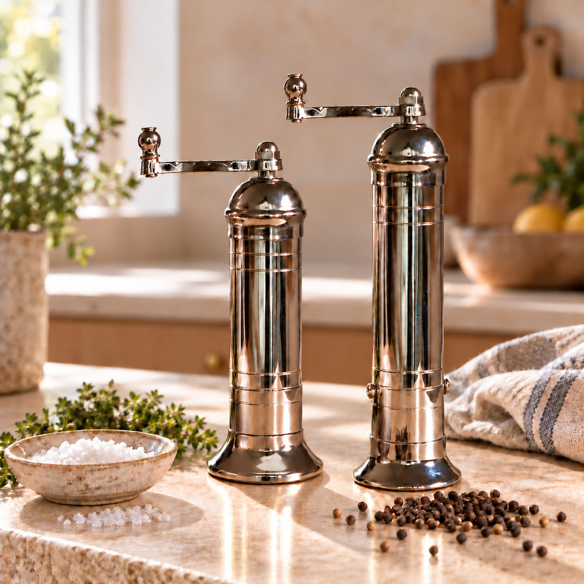 Alexander Classic Chrome Mill – forkromet salt- og peberkværn, 20 og 23 cm