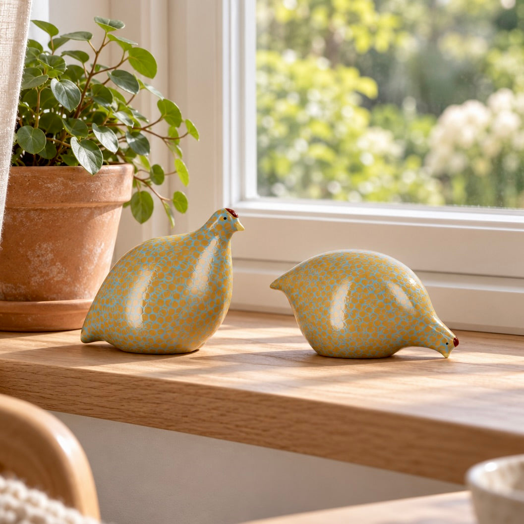 Caille – handmade ceramic quail in several sizes and colours