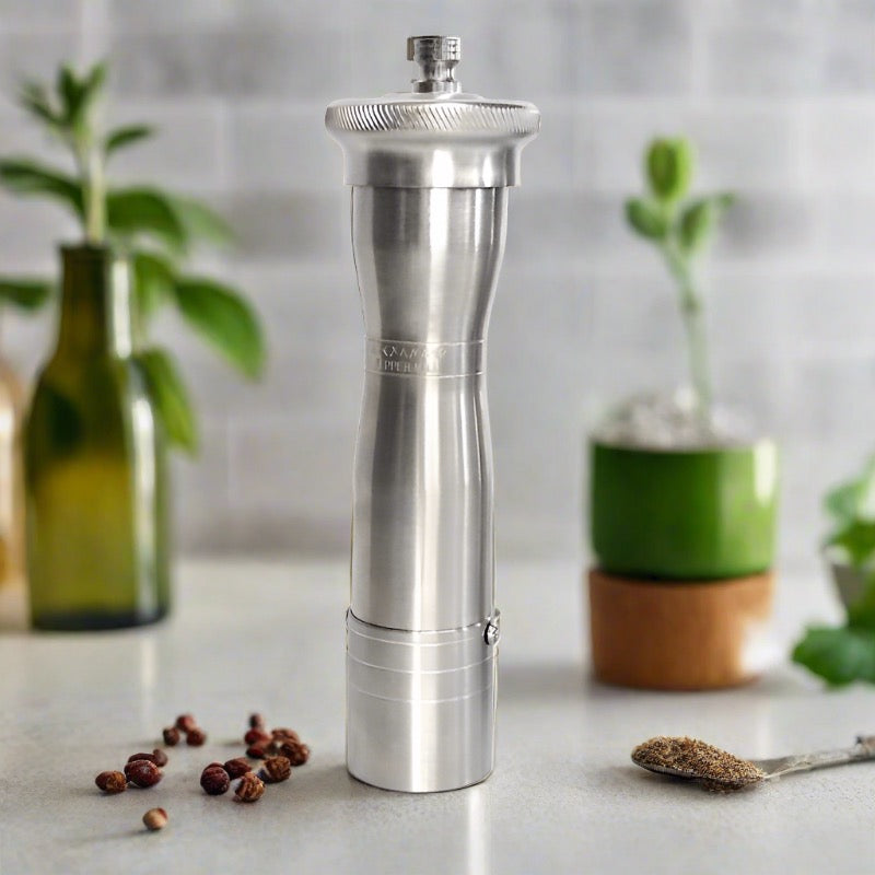 'Athena Mill' brass pepper mill without crank - 24 cm.