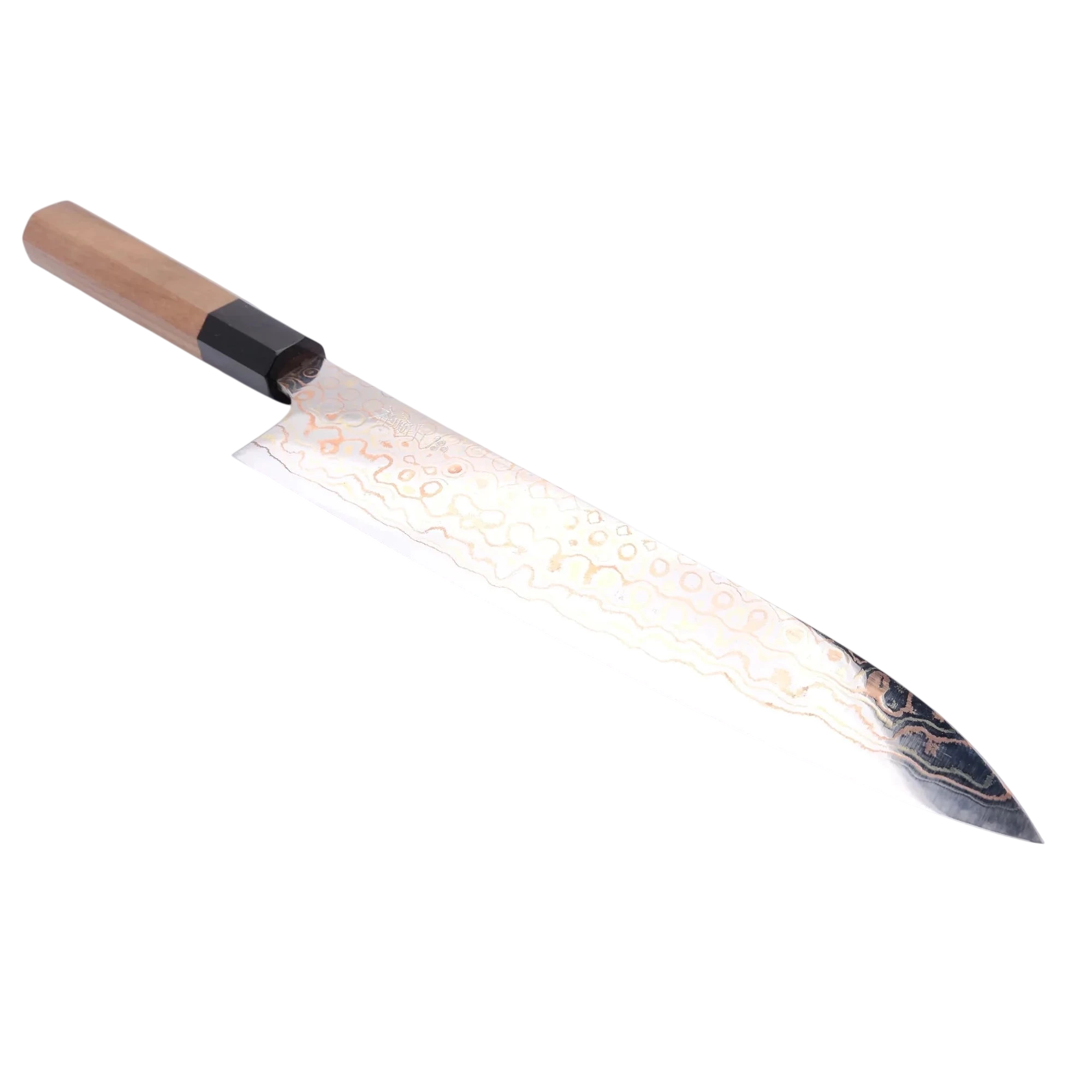 Nigara Hamono 240mm Gyoto Blue #2 Regenbogendamast