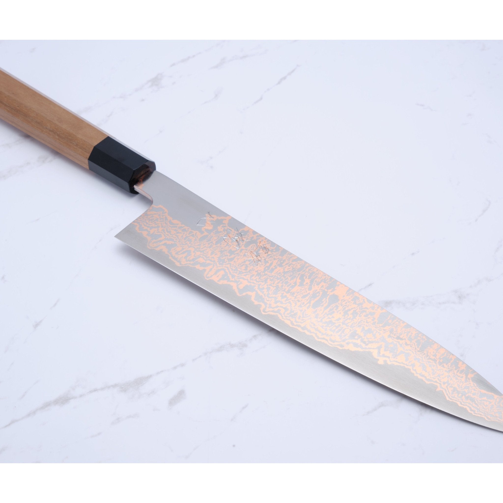 Hatsukokoro Yorokobi 240 mm Gyuto Rainbow Damascus SLD - Valnød_ _ _ _HK - YO - SLD - RD - GT2407. Kokkekniv by Hatsukokoro