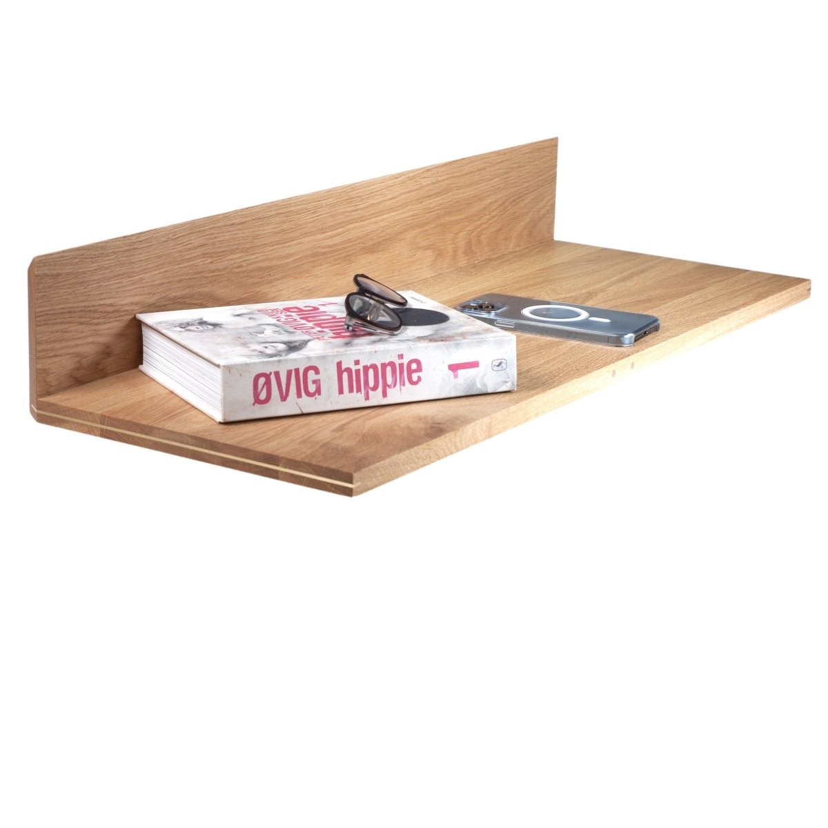 L-hylde. Hyldedybde  12 cm / 18 cm. Længde 40 - 120 cm