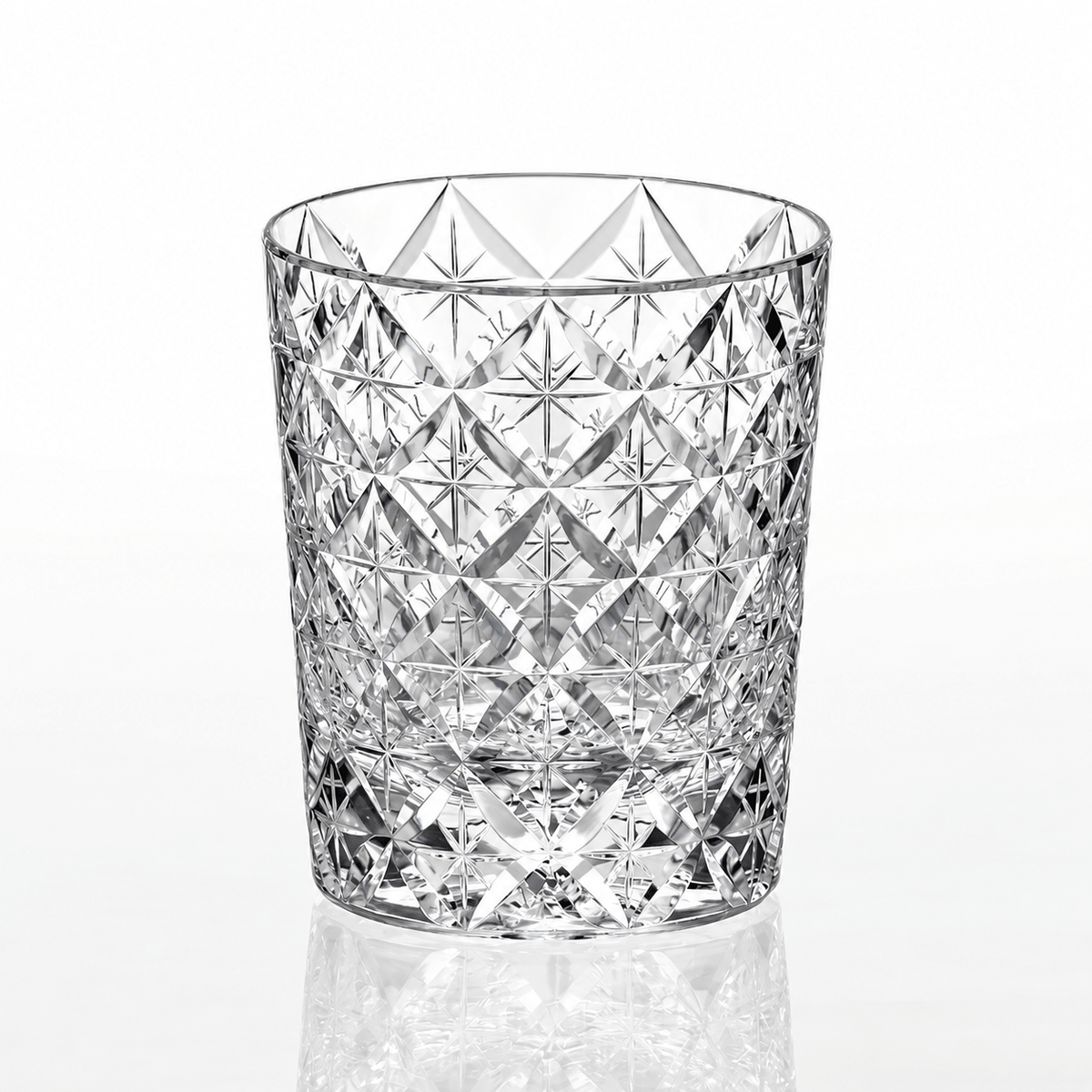 Circle Mesh – Edo Kiriko whiskyglas i krystal med Shippo- og Hoshi-mønster af Satoshi Nabetani, Kagami Crystal