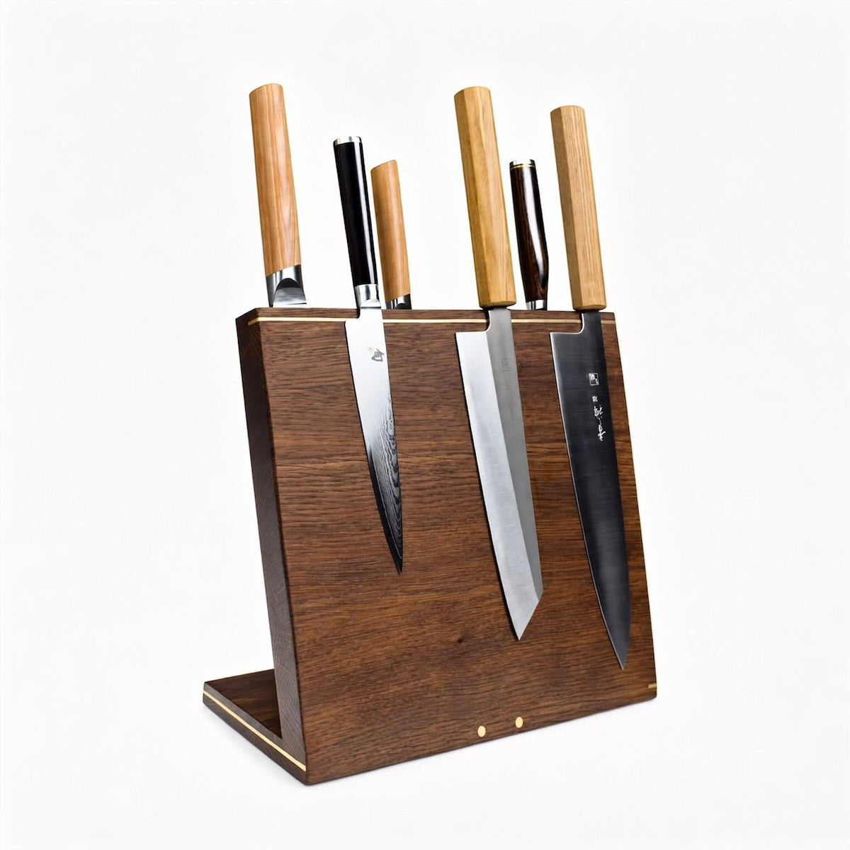 Knivblok, magnetisk, vinklet, med metaldetaljer, 30–60 cm – Windswept Exclusive – flere varianter