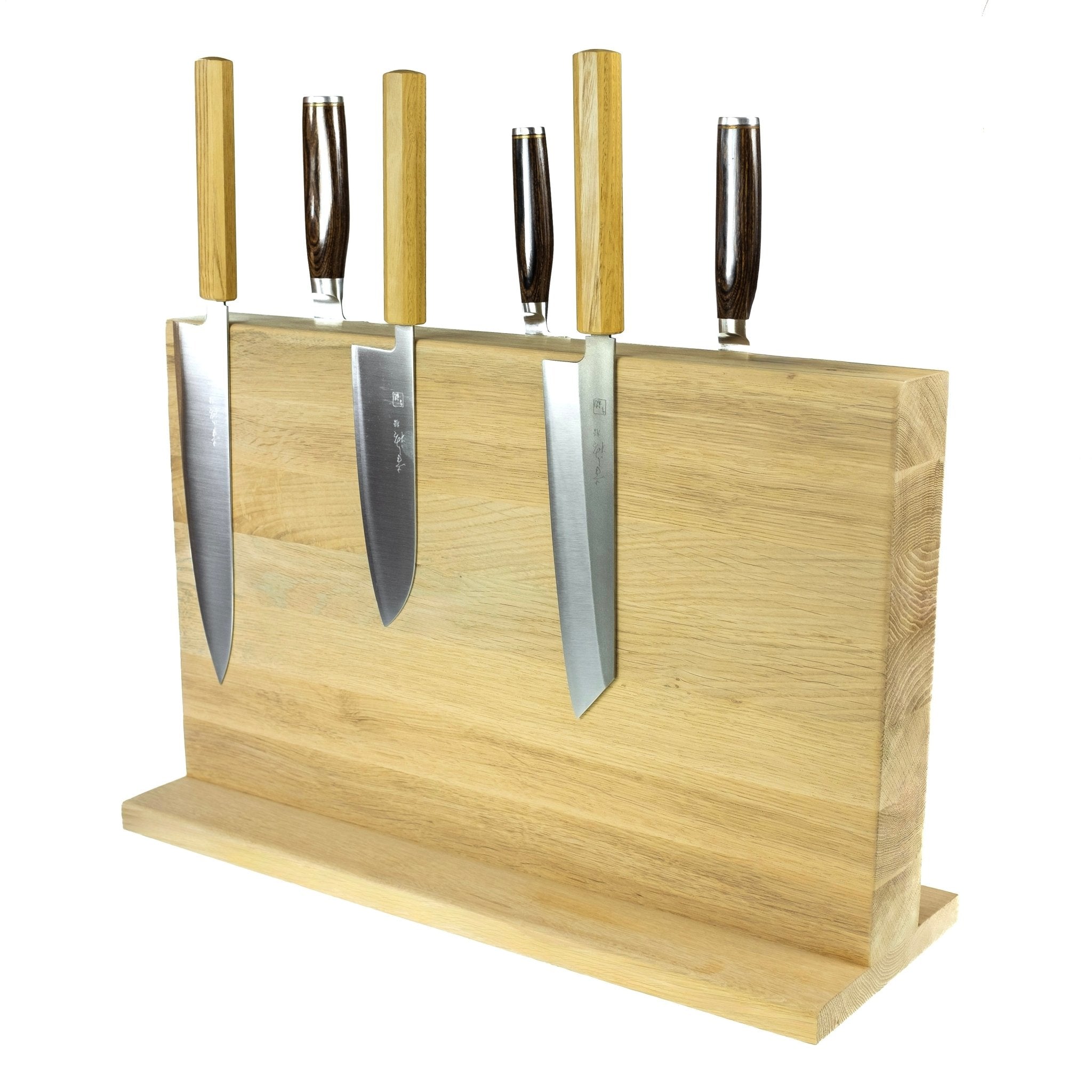 Knivblokke fra Rune - Jakobsen Woodworks. 'Knifeblock std.' - magnetisk knivblok uden dikkedarer 50 x 30 x 4 cm Egetræ _RNJ/KNFB/70CM/4.5C/EGETR/KNIVS/6255/46