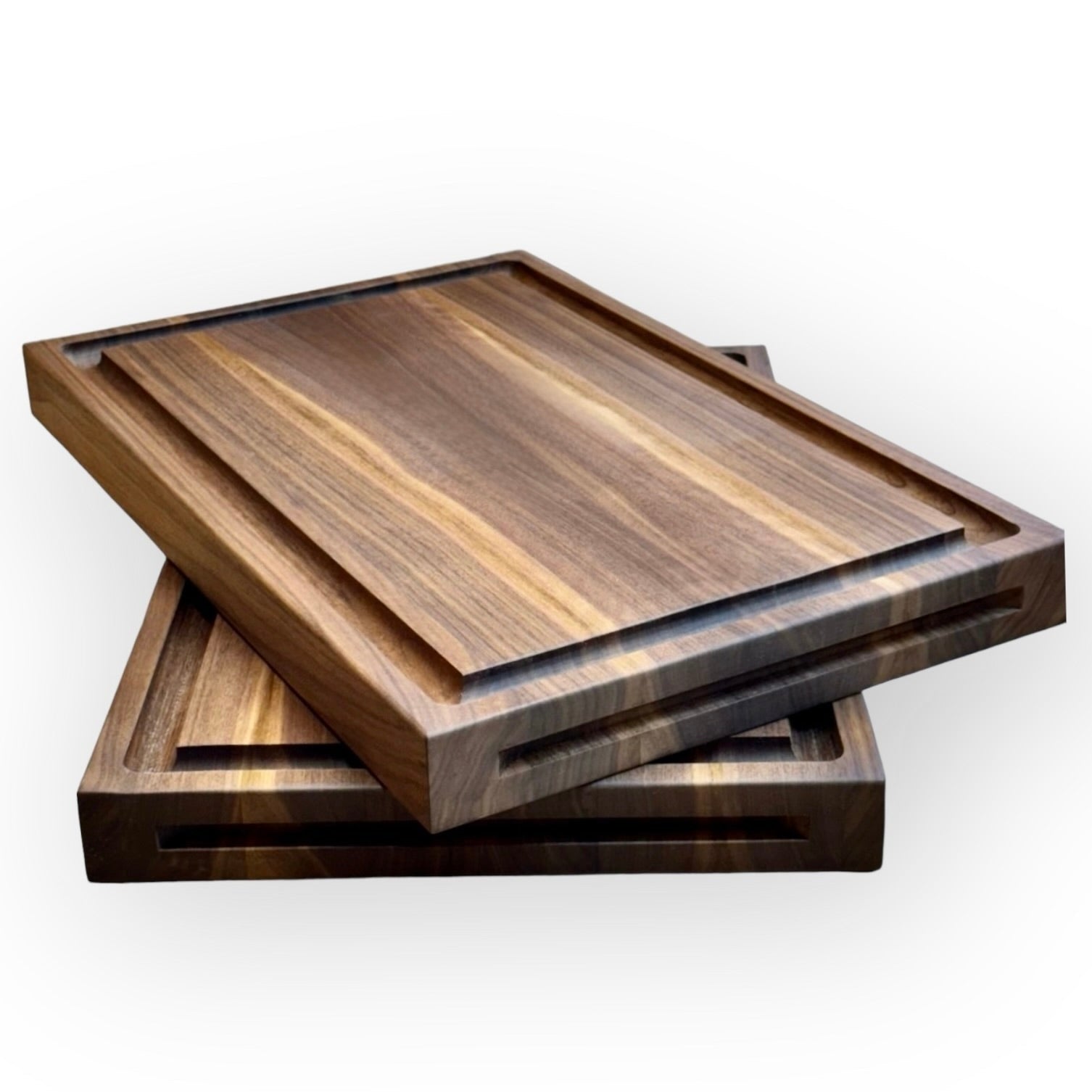 Stunning solid English Walnut chopping newest board with juice groove.