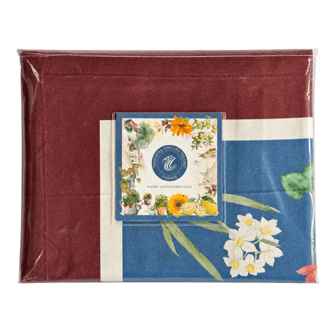 Cotton tablecloth with wild flowers and midnight-blue border – Pernilla – several variants