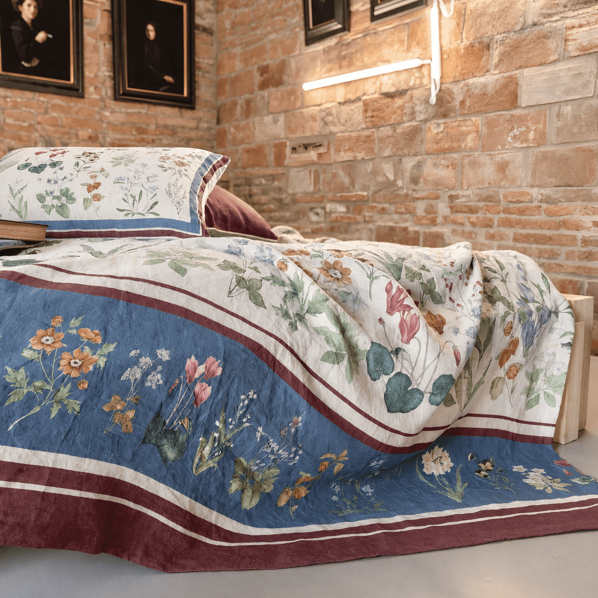 Pernilla linen bedspread, 270 x 280 cm – laid over the bed