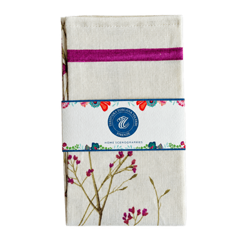 Linen tea towel with botanical print, 50 x 70 cm – Selvatica – several variants