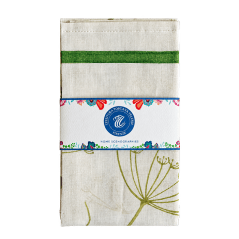 Linen tea towel with botanical print, 50 x 70 cm – Selvatica – several variants
