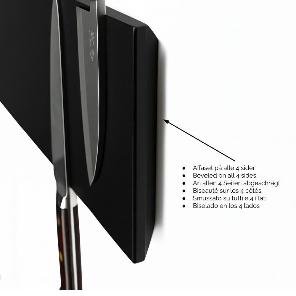 Rune - Jakobsen Woodworks 'Wide Leather protected ' 10 cm bred knivmagnet med læderfront 20x10x2.5 cm_4