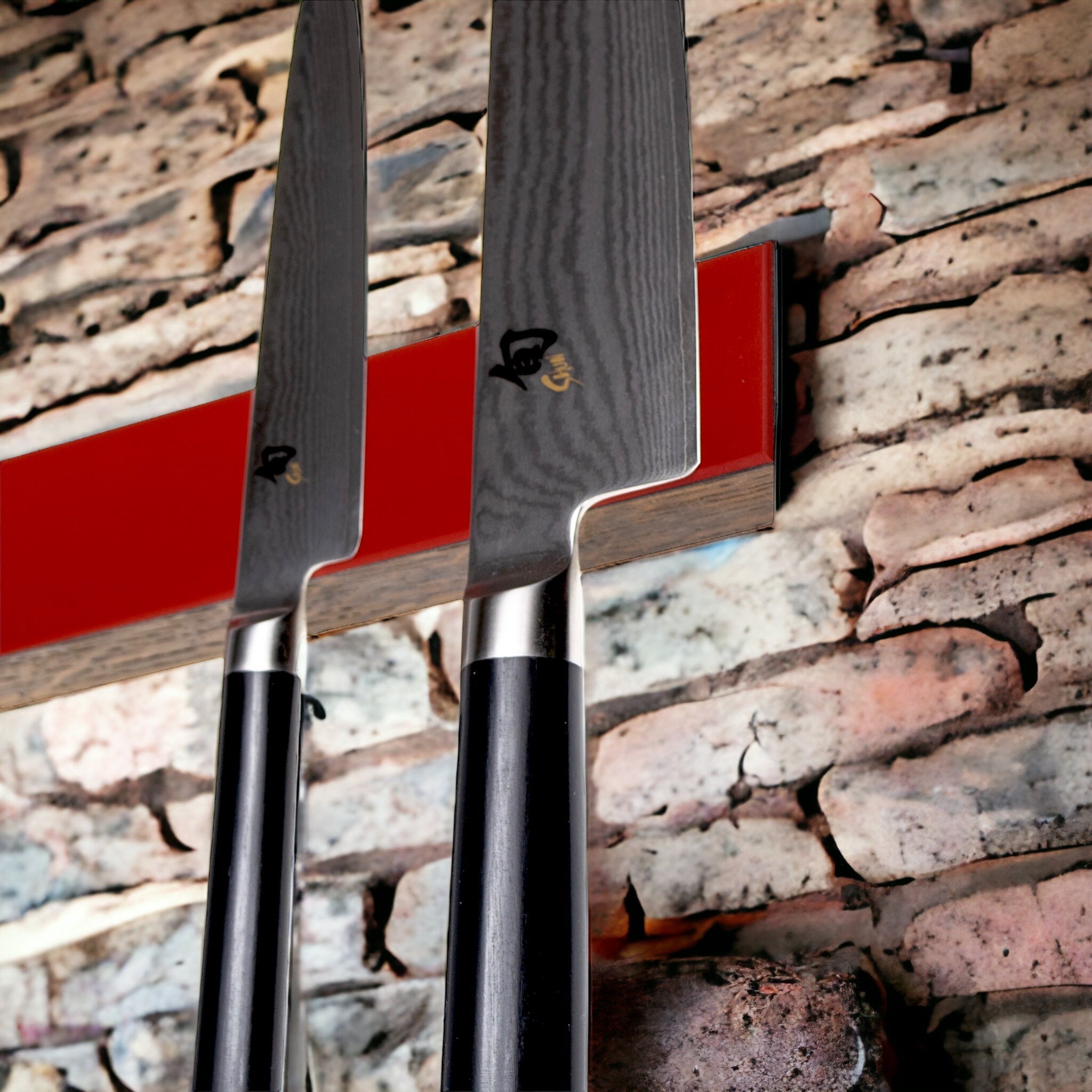 'Colors🌈' knivskinner med farvet linoleum Knivskinner fra Rune-Jakobsen Design