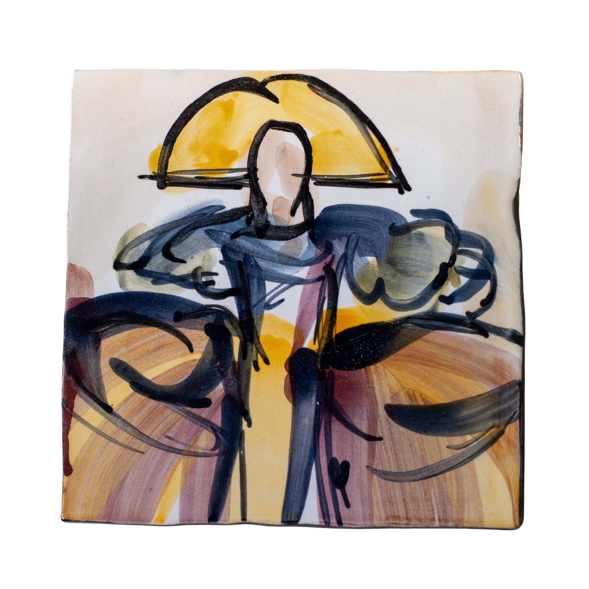 Håndmalet flise med spansk dame - La Menina keramik fra Rune-Jakobsen Design