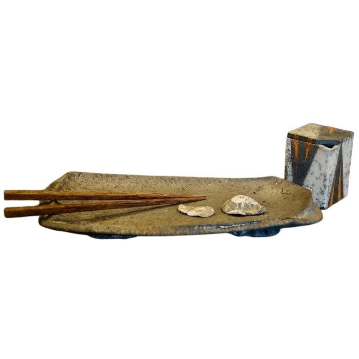 Køb 'Sushitallerken', raku, 25 cm Ca. 25 cm lang_1 fra Dorte Visby hos os